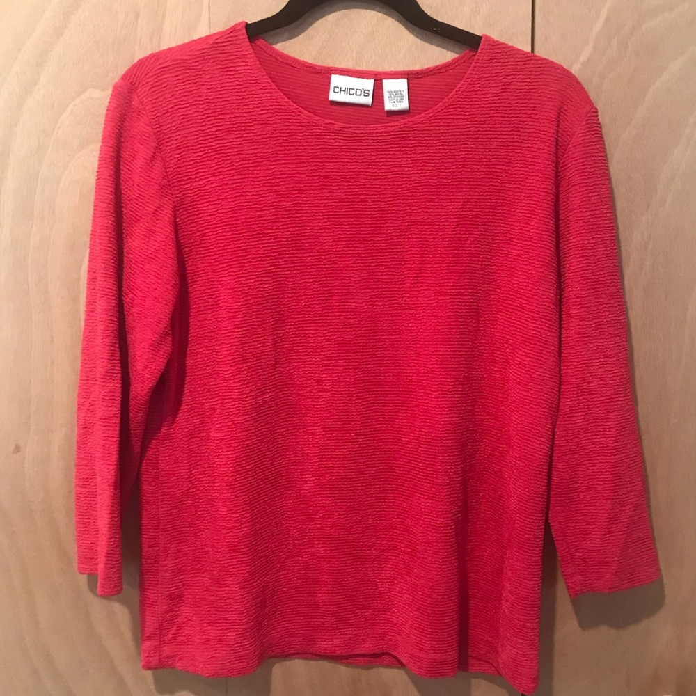 Chico’s pink blouse